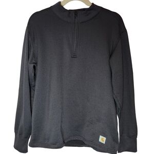 Carhartt Force Mens Black Zipper Pullover Textured Outside Size Large